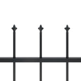 NNEVL Garden Fence with Spear Top Steel 11.9 m Black