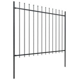 NNEVL Garden Fence with Spear Top Steel 13.6 m Black