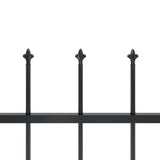 NNEVL Garden Fence with Spear Top Steel 13.6 m Black