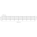 NNEVL Garden Fence with Spear Top Steel 13.6 m Black