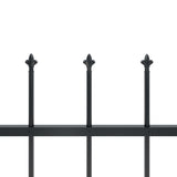 NNEVL Garden Fence with Spear Top Steel 15.3 m Black