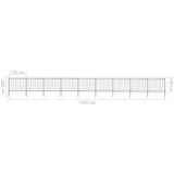 NNEVL Garden Fence with Spear Top Steel 15.3 m Black