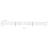 NNEVL Garden Fence with Spear Top Steel 17 m Black