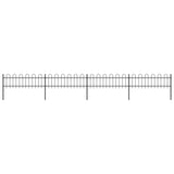 NNEVL Garden Fence with Hoop Top Steel 6.8 m Black