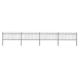 NNEVL Garden Fence with Hoop Top Steel 6.8 m Black