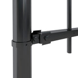 NNEVL Garden Fence with Hoop Top Steel 8.5 m Black