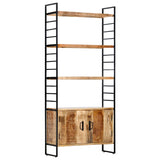 NNEVL 4-Tier Bookcase 80x30x180 cm Rough Mango Wood