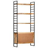 NNEVL 4-Tier Bookcase 80x30x180 cm Rough Mango Wood
