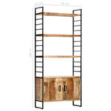 NNEVL 4-Tier Bookcase 80x30x180 cm Rough Mango Wood