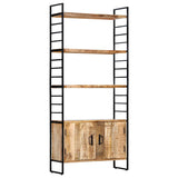 NNEVL 4-Tier Bookcase 80x30x180 cm Rough Mango Wood