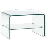 NNEVL Coffee Table Clear 50x45x33 cm Tempered Glass