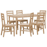 NNEVL 7 Piece Dining Set Solid Wood Acacia