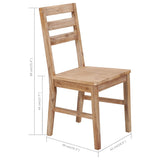 NNEVL 7 Piece Dining Set Solid Wood Acacia