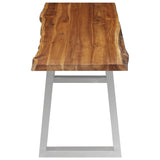 NNEVL 3 Piece Dining Set Solid Wood Acacia Brown