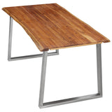 NNEVL 3 Piece Dining Set Solid Wood Acacia Brown