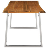 NNEVL 3 Piece Dining Set Solid Wood Acacia Brown