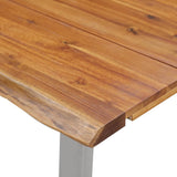 NNEVL 3 Piece Dining Set Solid Wood Acacia Brown