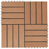 NNEVL 22 pcs Decking Tiles 30x30 cm 2 sqm WPC Teak Colour