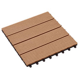 NNEVL 22 pcs Decking Tiles 30x30 cm 2 sqm WPC Teak Colour