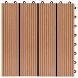 NNEVL 22 pcs Decking Tiles 30x30 cm 2 sqm WPC Teak Colour