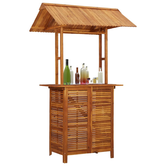 NNEVL Outdoor Bar Table with Rooftop 122x106x217 cm Solid Acacia Wood