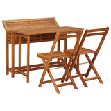 NNEVL Balcony Planter Table with 2 Bistro Chairs Solid Acacia Wood