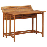 NNEVL Balcony Planter Table with 2 Bistro Chairs Solid Acacia Wood