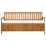 NNEVL Storage Bench with Cushion 170 cm Solid Acacia Wood