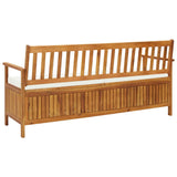 NNEVL Storage Bench with Cushion 170 cm Solid Acacia Wood
