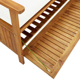 NNEVL Storage Bench with Cushion 170 cm Solid Acacia Wood