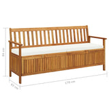 NNEVL Storage Bench with Cushion 170 cm Solid Acacia Wood