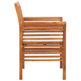 NNEVL Garden Dining Chairs with Cushions 2 pcs Solid Acacia Wood