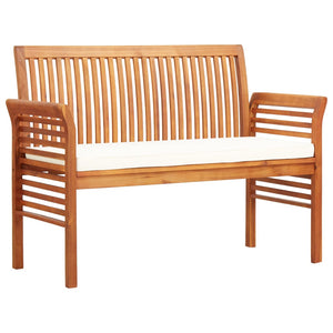 NNEVL 2-Seater Garden Bench with Cushion 120 cm Solid Acacia Wood