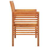 NNEVL 2-Seater Garden Bench with Cushion 120 cm Solid Acacia Wood