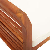 NNEVL 2-Seater Garden Bench with Cushion 120 cm Solid Acacia Wood
