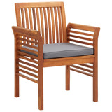 NNEVL Garden Dining Chair with Cushion Solid Acacia Wood