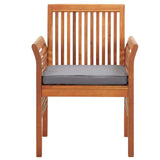 NNEVL Garden Dining Chairs with Cushions 2 pcs Solid Acacia Wood