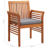 NNEVL Garden Dining Chairs with Cushions 2 pcs Solid Acacia Wood