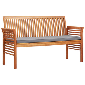 NNEVL 3-Seater Garden Bench with Cushion 150 cm Solid Acacia Wood
