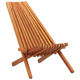 NNEVL Folding Outdoor Lounge Chairs 2 pcs Solid Acacia Wood