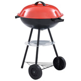 NNEVL Portable XXL Charcoal Kettle BBQ Grill with Wheels 44 cm