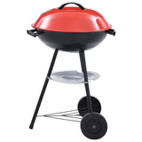 NNEVL Portable XXL Charcoal Kettle BBQ Grill with Wheels 44 cm