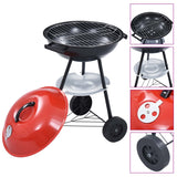 NNEVL Portable XXL Charcoal Kettle BBQ Grill with Wheels 44 cm