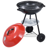 NNEVL Portable XXL Charcoal Kettle BBQ Grill with Wheels 44 cm