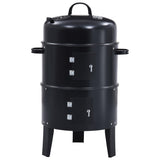 NNEVL 3-in-1 Charcoal Smoker BBQ Grill 40x80 cm