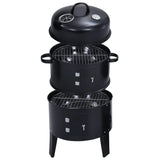 NNEVL 3-in-1 Charcoal Smoker BBQ Grill 40x80 cm