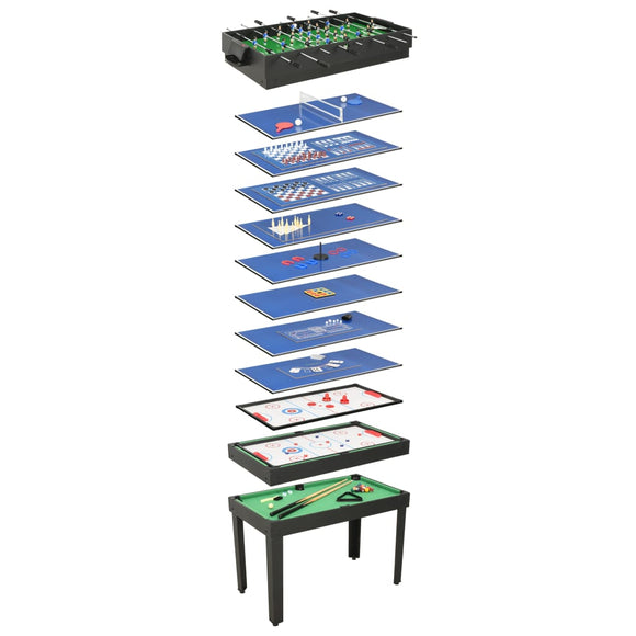 NNEVL 15-in-1 Multi Game Table 121x61x82 cm Black