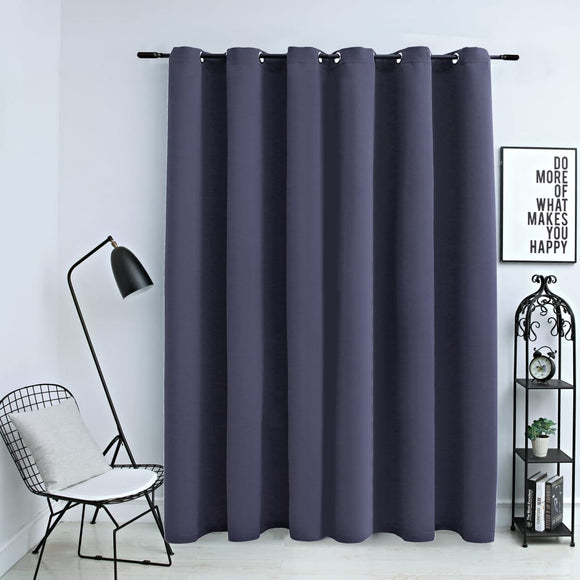 NNEVL Blackout Curtain with Metal Rings Anthracite 290x245 cm