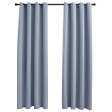 NNEVL Blackout Curtains with Metal Rings 2 pcs Grey 140x245 cm
