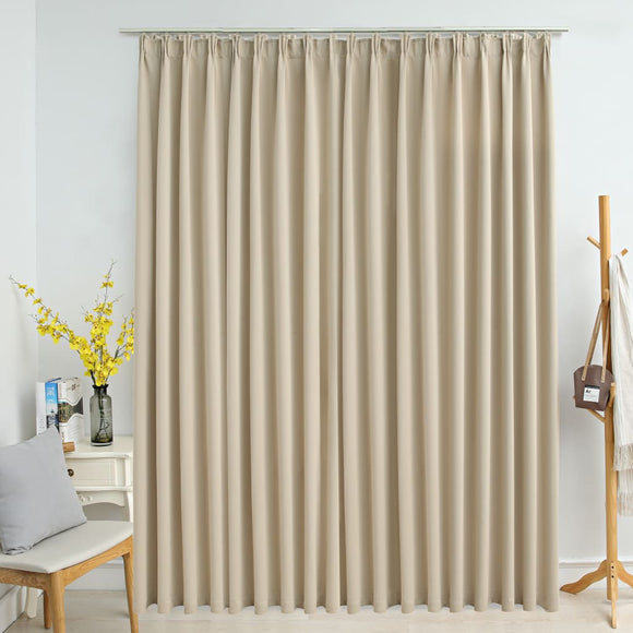 NNEVL Blackout Curtain with Hooks Beige 290x245 cm